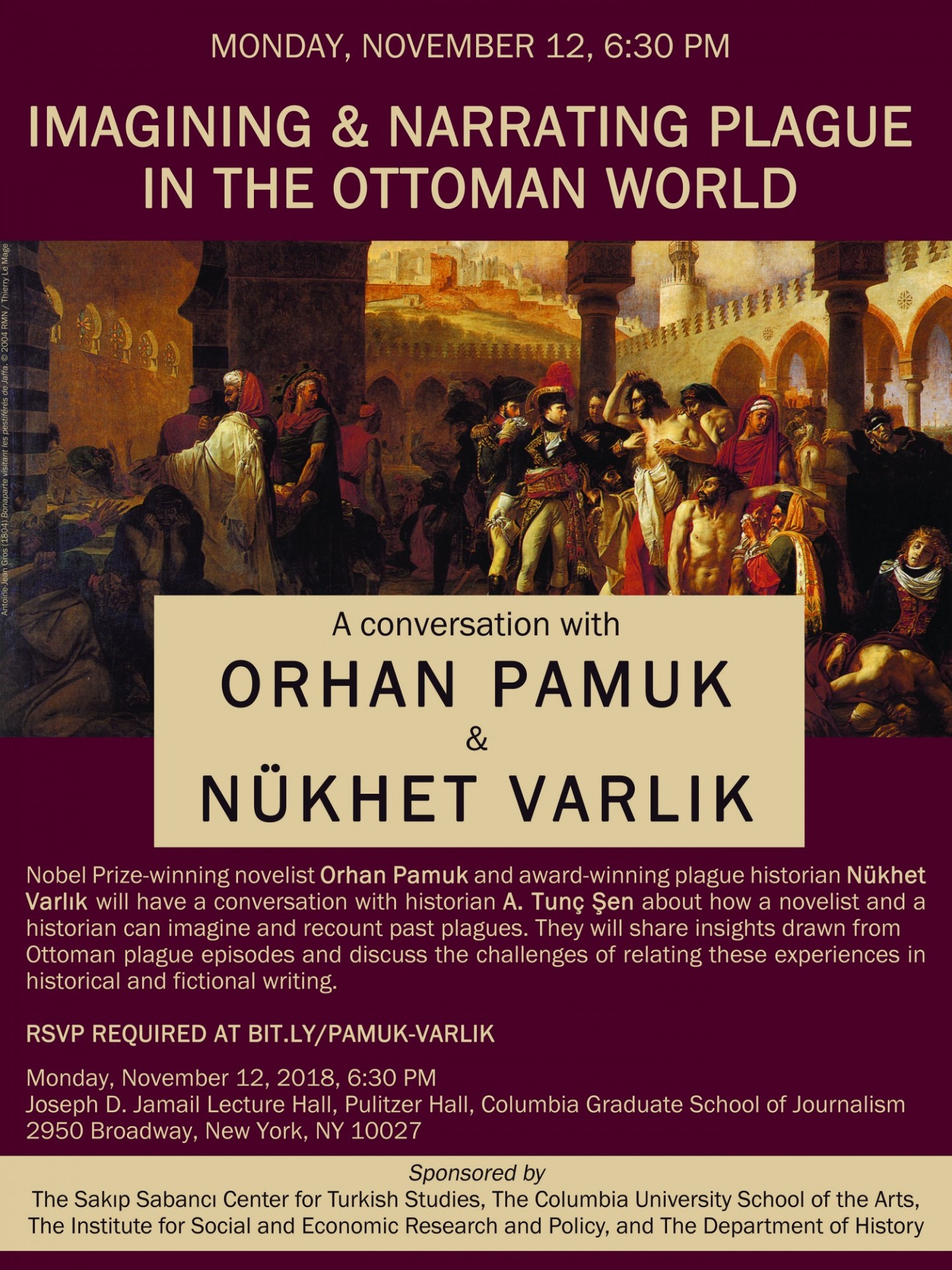 Event flyer for "Imagining & Narrating Plague in the Ottoman World"